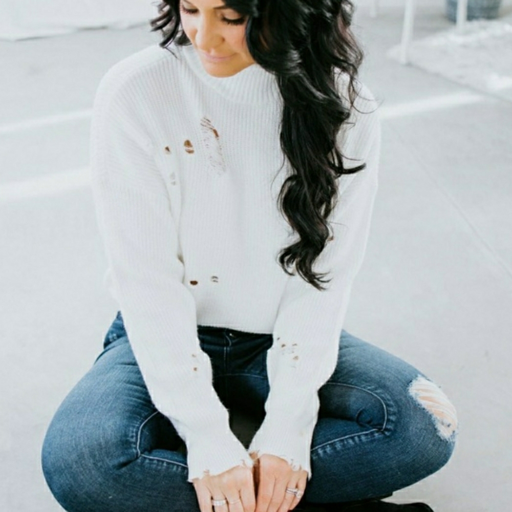 LILY & LOTTIE ETTIE DISTRESSED SWEATER by CHELSEA DEBOER - Picture 2 of 12